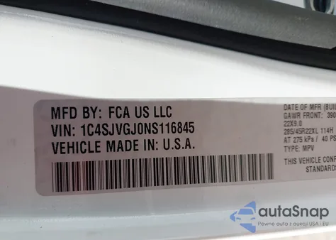 2022 Jeep Grand Wagoneer Series Iii 4X4 из США, поврежденный, VIN 1C4SJVGJ0NS116845